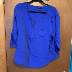 Blue ¾ sleeve blouse